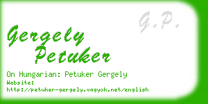 gergely petuker business card